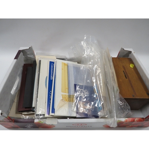 478 - A BOX CONTAINING STAMPS, PAPERWORK AND DOCUMENTS TO INCLUDE GERMAN MILITARY EXAMPLES