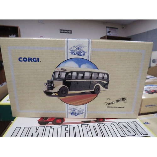 485 - TWELVE BOXED CORGI COACHES LIMITED EDITION WITH CERTIFICATES