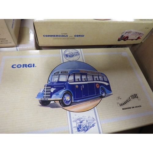 485 - TWELVE BOXED CORGI COACHES LIMITED EDITION WITH CERTIFICATES