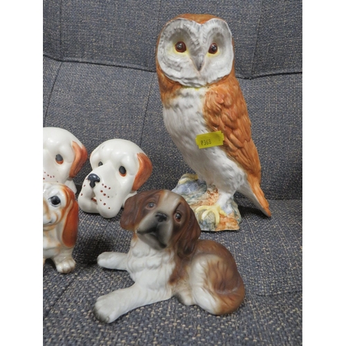 291 - A SMALL QUANTITY OF CERAMICS TO INC A BESWICK OWL