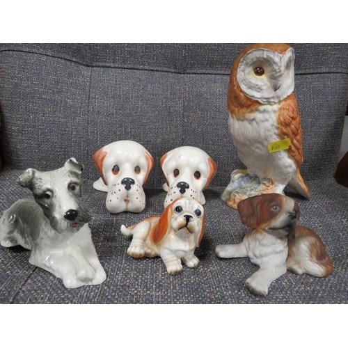 291 - A SMALL QUANTITY OF CERAMICS TO INC A BESWICK OWL