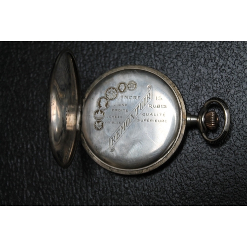 166 - A REMONTOIR NIELLO STYLE FULL HUNTER POCKET WATCH, Dia 5 cm