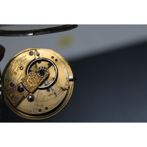 167 - A HALLMARKED SILVER OPEN FACED MANUAL WIND POCKET WATCH, with decorative silver dial, Dia 3.75 cm