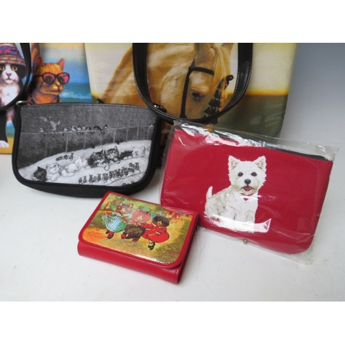 51 - A COLLECTION OF ASSORTED BUTLER AND WILSON HANDBAGS AND PURSES, to include B&W world items with imag... 