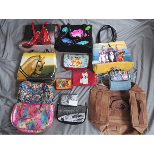 51 - A COLLECTION OF ASSORTED BUTLER AND WILSON HANDBAGS AND PURSES, to include B&W world items with imag... 