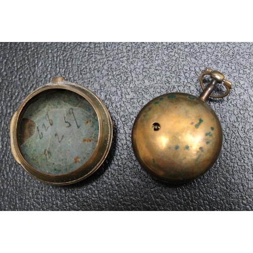 172 - A TORTOISESHELL BACKED PAIR CASED POCKET WATCH BY THOMAS BRADLEY OF MANSFIELD, numbered 588, Dia 5 c... 