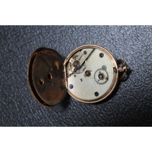 178 - A 14K GOLD OPEN FACED MANUAL WIND POCKET WATCH, with box, Dia 4 cm