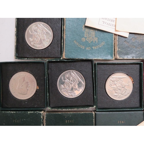 148 - EIGHT 1951 FESTIVAL OF BRITAIN CROWNS IN ORIGINAL BOXES