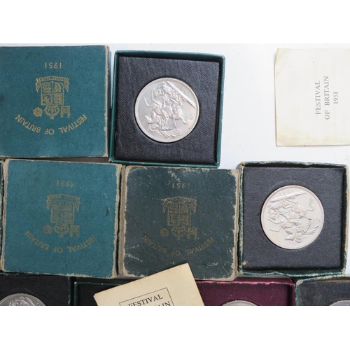 148 - EIGHT 1951 FESTIVAL OF BRITAIN CROWNS IN ORIGINAL BOXES