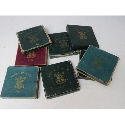 148 - EIGHT 1951 FESTIVAL OF BRITAIN CROWNS IN ORIGINAL BOXES