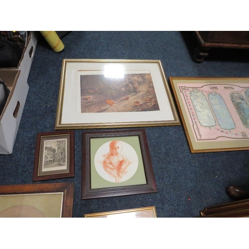 347 - A QUANTITY OF PICTURES AND PRINTS TO INCLUDE FRAMED AND GLAZED EXAMPLES