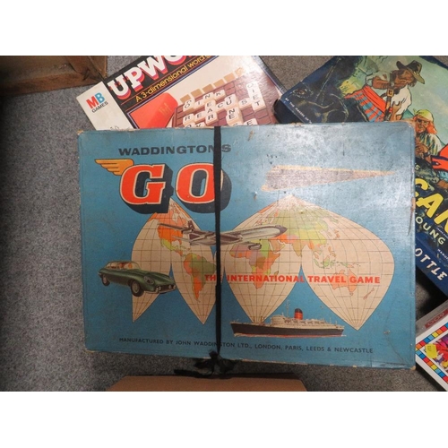 364 - TWO TRAYS OF VINTAGE BOARD GAMES ETC (UNCHECKED)