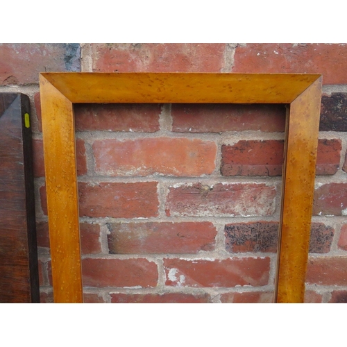 22 - A 19TH CENTURY ROSEWOOD FRAME, frame W 9 cm, rebate 46 x 61 cm, together with a 19th century maple f... 