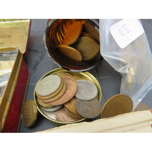 155 - A COLLECTION OF COINS AND TOKENS
