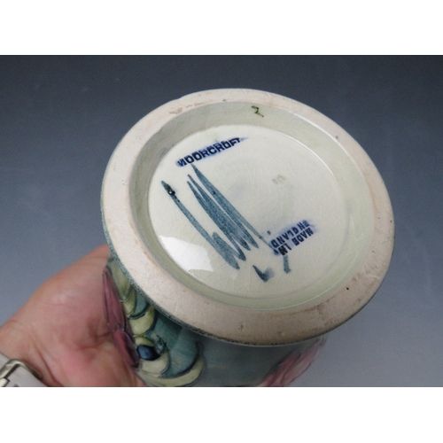 185 - A MOORCROFT ANEMONE PATTERN BALUSTER VASE, H 14.5 cm