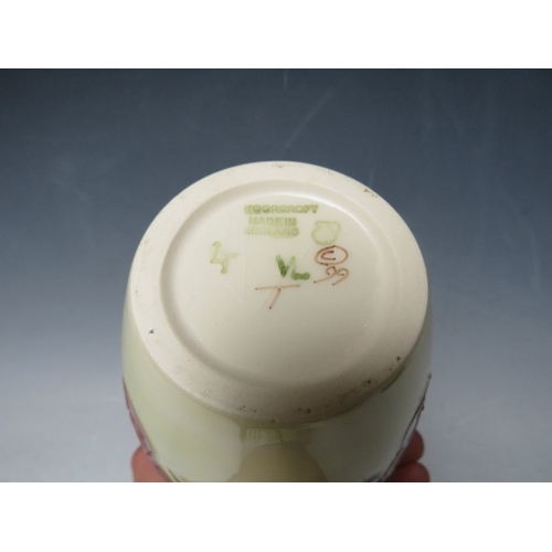 187 - A MOORCROFT CHERRY BLOSSOM PATTERN SMALL BALUSTER VASE, H 13.5 cm
