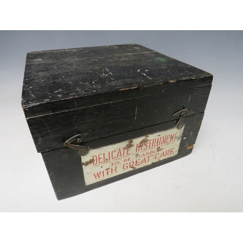 210 - A MILITARY COMPASS TYPE P4, in wooden case