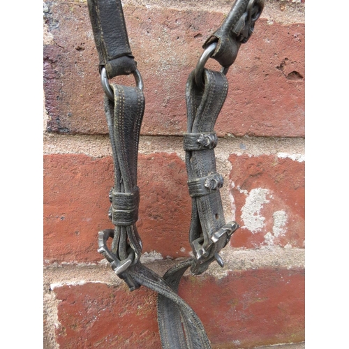 222 - A VICTORIAN ROYAL PARADE HORSE BRIDLE, decorated with silvered mounts and furniture, including the r... 