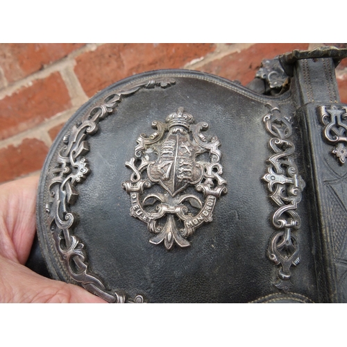 222 - A VICTORIAN ROYAL PARADE HORSE BRIDLE, decorated with silvered mounts and furniture, including the r... 