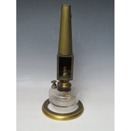 226 - A VICTORIAN MICROSCOPE OIL LAMP BY W.WATSON & SONS Ltd. HOLBORN LONDON, H 26 cm