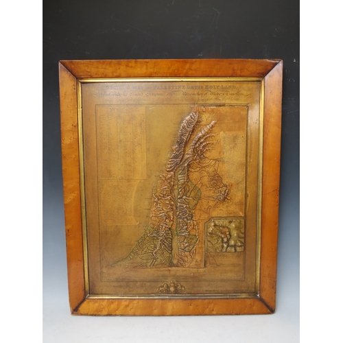 234 - A 19TH CENTURY EMBOSSED MAP IN RELIEF, 'Relievo map of Palestine or The Holy Land illustrating the s... 