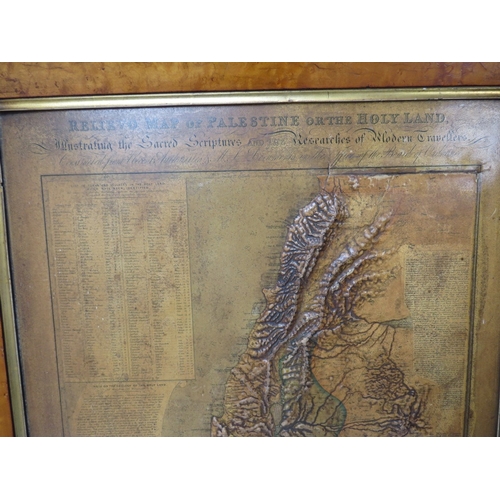 234 - A 19TH CENTURY EMBOSSED MAP IN RELIEF, 'Relievo map of Palestine or The Holy Land illustrating the s... 