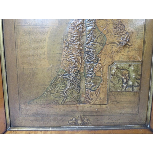 234 - A 19TH CENTURY EMBOSSED MAP IN RELIEF, 'Relievo map of Palestine or The Holy Land illustrating the s... 