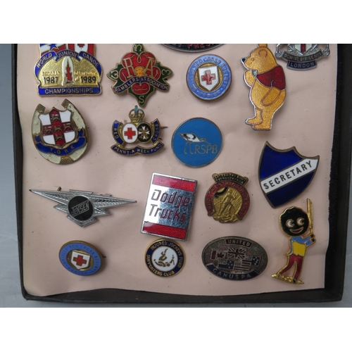 235 - A COLLECTION OF THIRTY FIVE METAL ENAMELLED BADGES, various subjects to include Jensen, B.M.W, RSPB ... 
