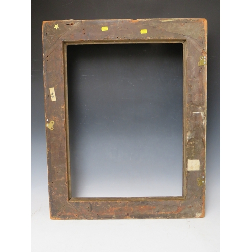 35 - A 19TH CENTURY GOLD FRAME, frame W 9 cm, rebate 62 x 46 cm, together with another similar frame, bot... 