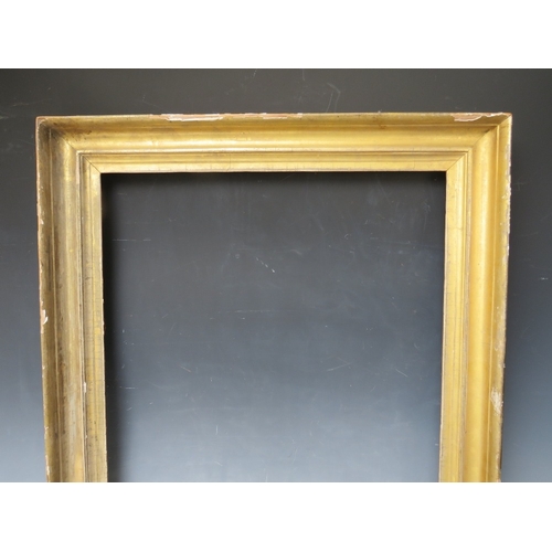 35 - A 19TH CENTURY GOLD FRAME, frame W 9 cm, rebate 62 x 46 cm, together with another similar frame, bot... 