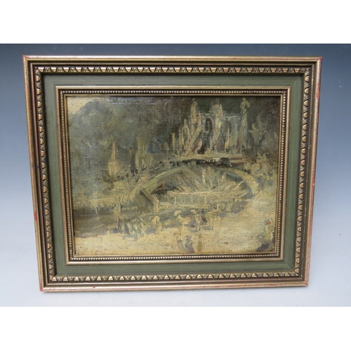 68 - THOMAS O'DONNELL. Impressionist study of 'Fountain at Versaille' with figures, see verso, signed low... 