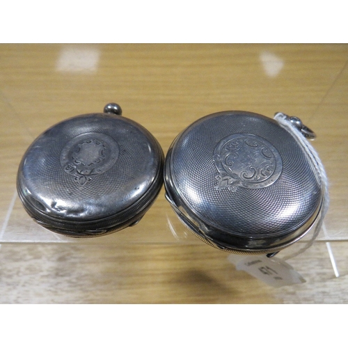 471 - A HALLMARKED SILVER OPEN FACED MANUAL WIND POCKET WATCH TOGETHER WITH ANOTHER A/F (2)