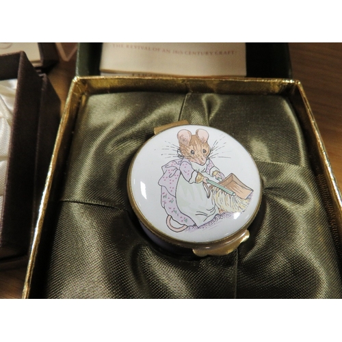 478 - A COLLECTION OF BOXED STAFFORDSHIRE ENAMEL BOXES