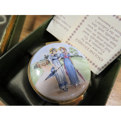 478 - A COLLECTION OF BOXED STAFFORDSHIRE ENAMEL BOXES