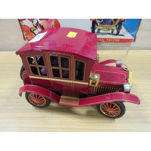 487 - VINTAGE GRAND-PA-CAR TINPLATE CAR BOXED