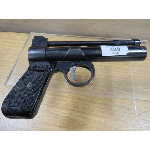 489 - A VINTAGE WEBLEY JUNIOR POINT 177 AIR PISTOL