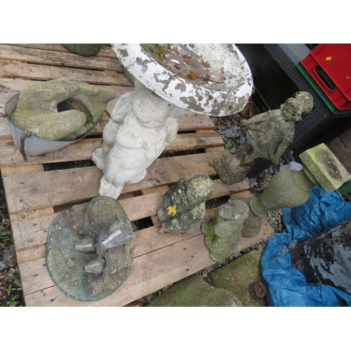 715 - A SELECTION OF CONCRETE GARDEN STATUES