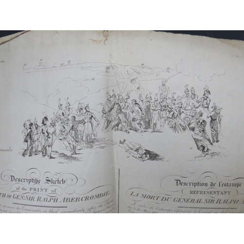 15 - A 19TH CENTURY PRINT, titled 'De scripting Sketch of The Print of The Death of Gen: Sir Ralph Abercr... 