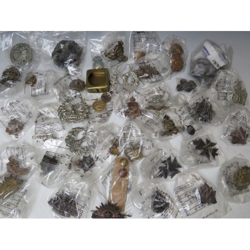 212 - A QUANTITY OF ASSORTED MILITARY BADGES ETC., to include Fusiliers & Scottish types