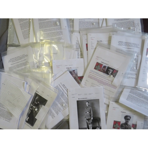 213 - MILITARY AND VICTORIA CROSS INTEREST BOOKS, together with a quantity of related photocopied document... 