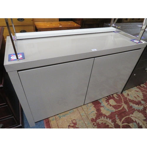 842 - A MODERN HIGH GLOSS TWO DOOR CABINET W- 120CM