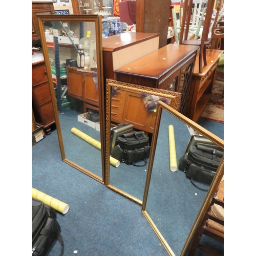 916 - THREE ASSORTED MODERN MIRRORS