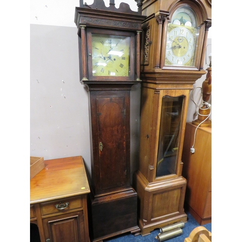 918 - ANTIQUE OAK EIGHT DAY LONG CASE CLOCK BY 'H JONES' OF OSWESTRY