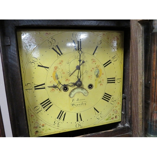 918 - ANTIQUE OAK EIGHT DAY LONG CASE CLOCK BY 'H JONES' OF OSWESTRY