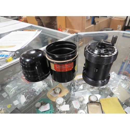 230 - A BOXED METAL CASED CURTA CALCULATOR