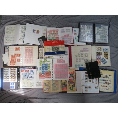 155 - TWENTY BRITISH STAMP ALBUMS / STOCK BOOKS, to include many QEII blocks