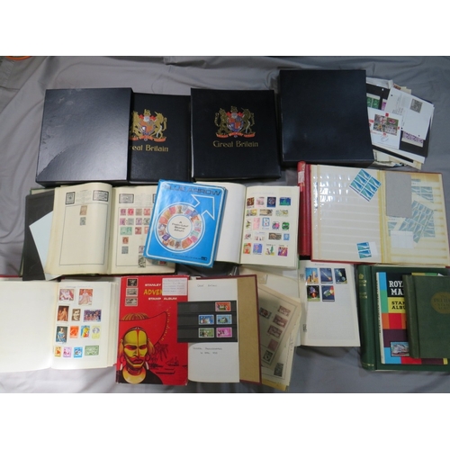 156 - EIGHT ALBUMS OF BRITISH, COMMONWEALTTH AND WORLD STAMPS, several empty albums together with a large ... 