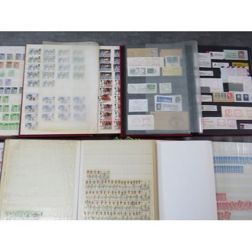 157 - TWO BOXES CONTAINING TWENTY BRITISH STAMP ALBUMS AND STOCK BOOKS, together with loose British stamps