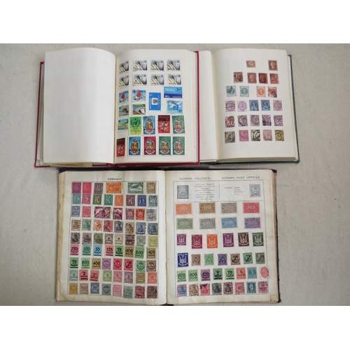 160 - THREE ALBUMS OF WORLD / COMMONWEALTH / BRITISH STAMPS. to include some Victorian examples