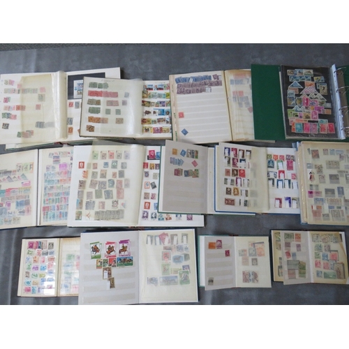 172 - TWELVE STAMP ALBUMS / STOCKBOOKS, containing stamps from Romania, Finland, Hungary, Belgium etc.